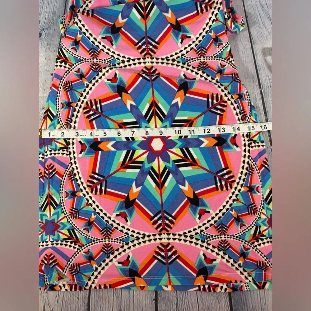 Mara Hoffman Pink Blue Swim Kites Pattern Beach Vacation Cut Out Mini Dress S